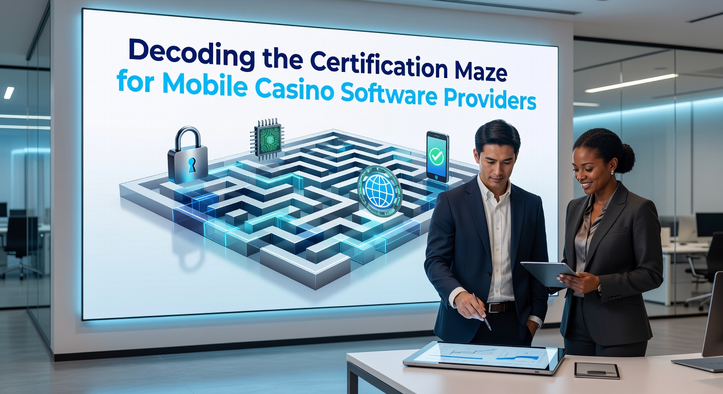 Regulatory documents and testing equipment used in mobile casino software certification