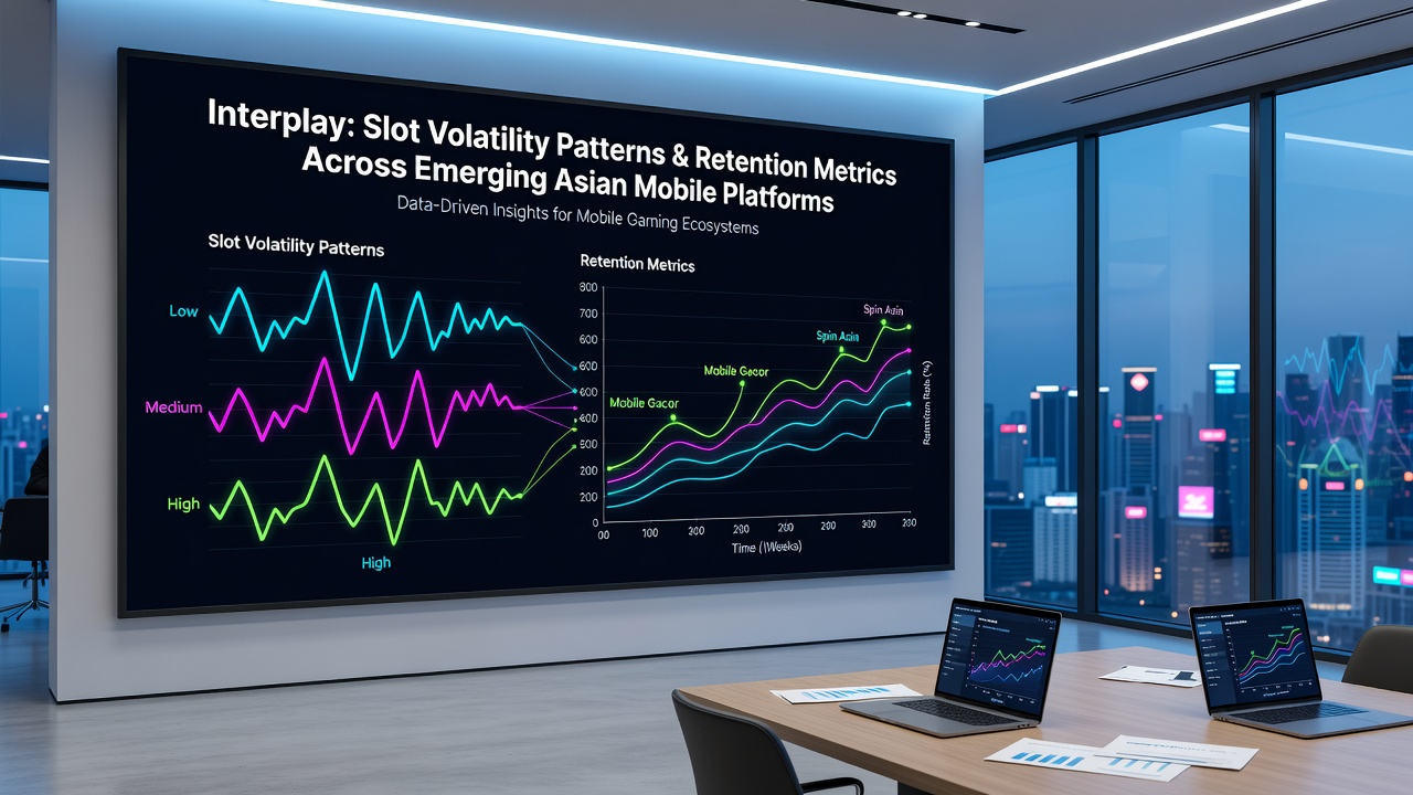 Analytics dashboard displaying retention curves for different slot volatility levels on Asian mobile platforms